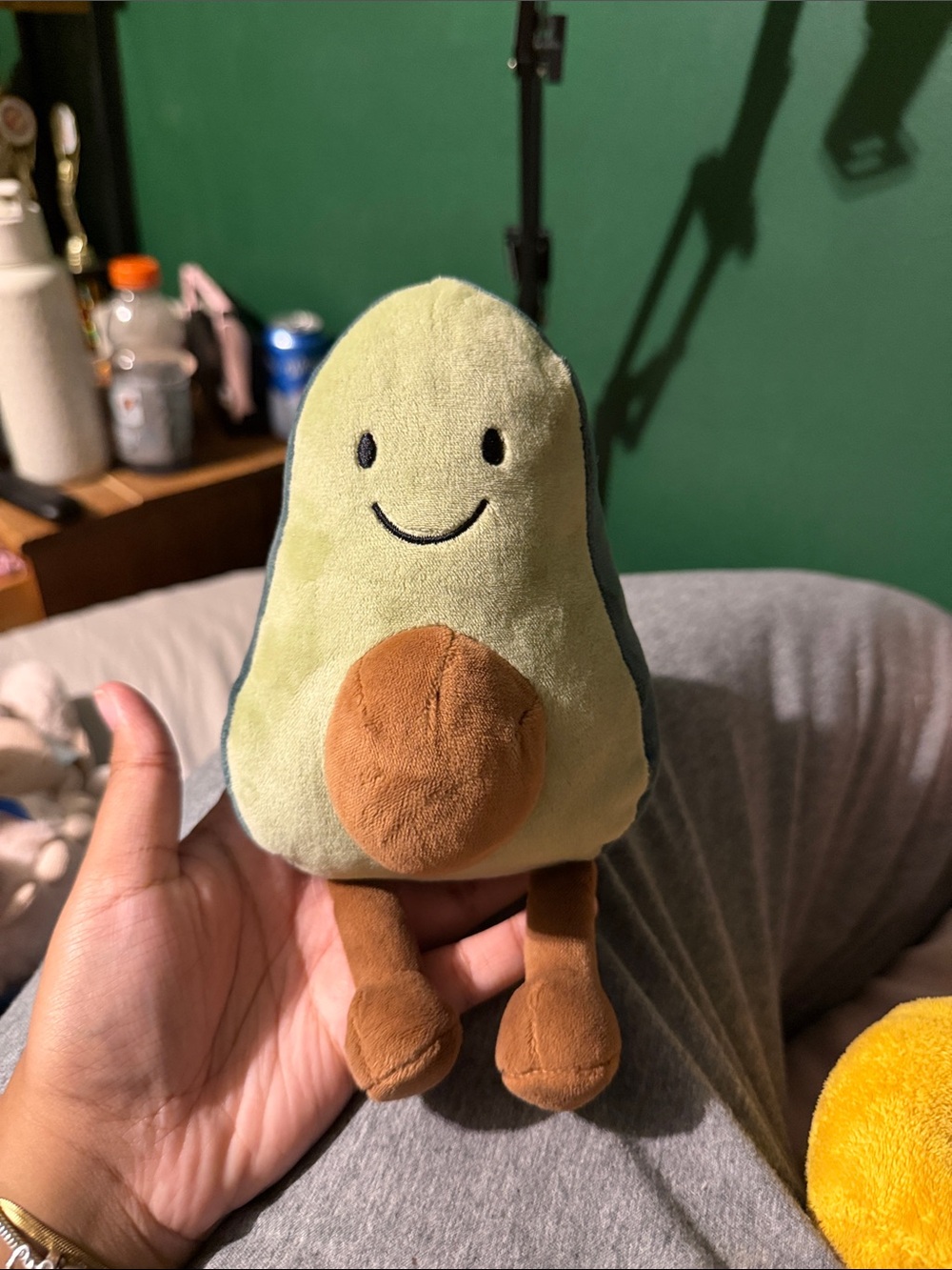 Cute Green Avocado Plush Toy with Smiley Face - Kids Toy